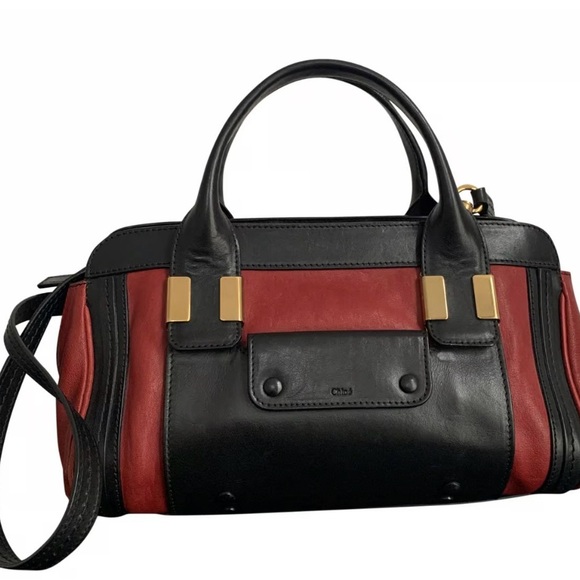 Chloe authentic Black and dark red “Alice” model bag in perfect condition - Picture 8 of 8
